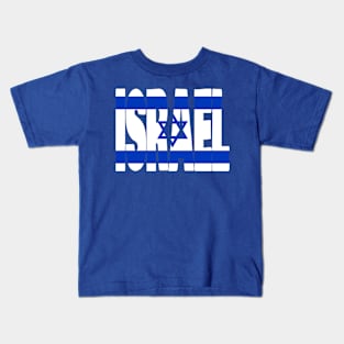 Israel flag stencil Kids T-Shirt